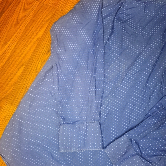 Tommy Hilfiger Men’s Blue White Dotted Button-Down Shirt Large 16 32/33 A87 - Picture 8 of 8